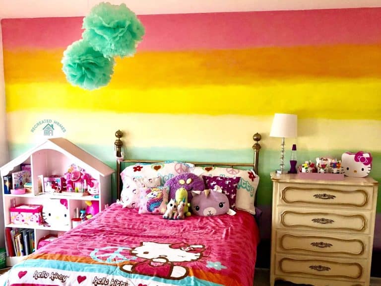 How To Create A  Picturesque Rainbow Gradient Ombre Wall She’ll Actually Love!